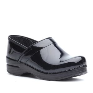Dansko Black Patent Clogs